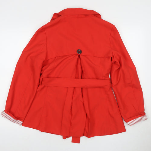 Atmosphere Womens Red Pea Coat Coat Size 12 Button