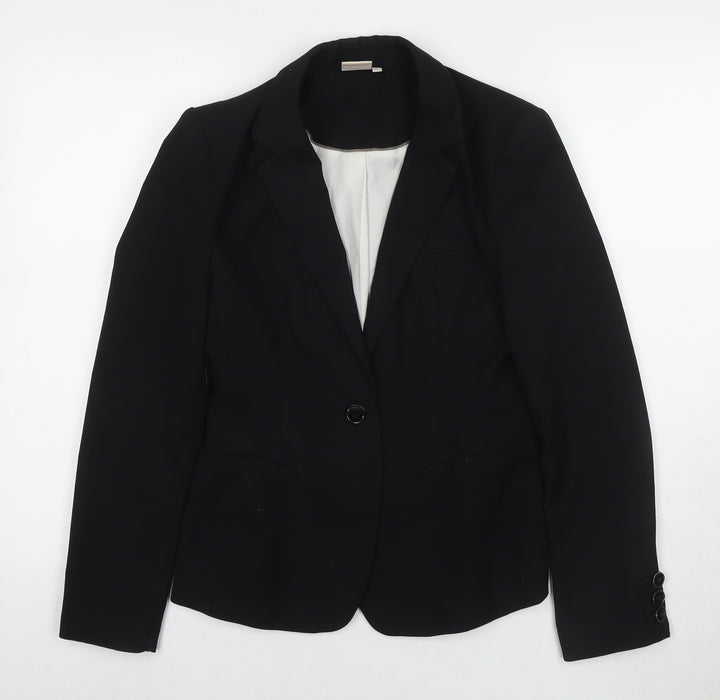 NEXT Womens Black Jacket Blazer Size 8 Button