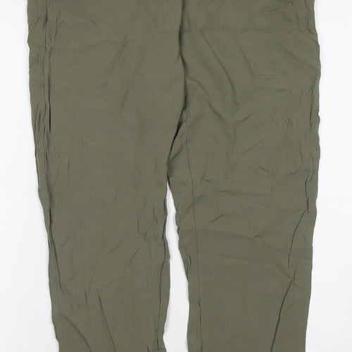 Divided by H&M Womens Green Viscose Trousers Size 8 L25 in Regular