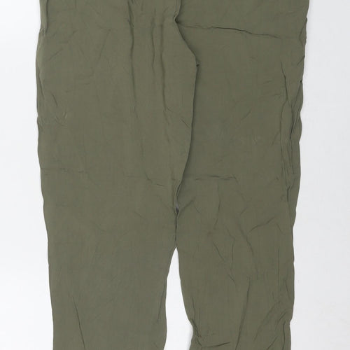 Divided by H&M Womens Green Viscose Trousers Size 8 L25 in Regular