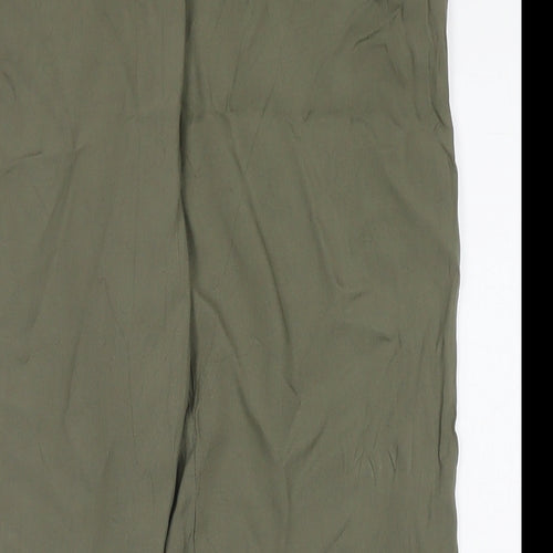 Divided by H&M Womens Green Viscose Trousers Size 8 L25 in Regular