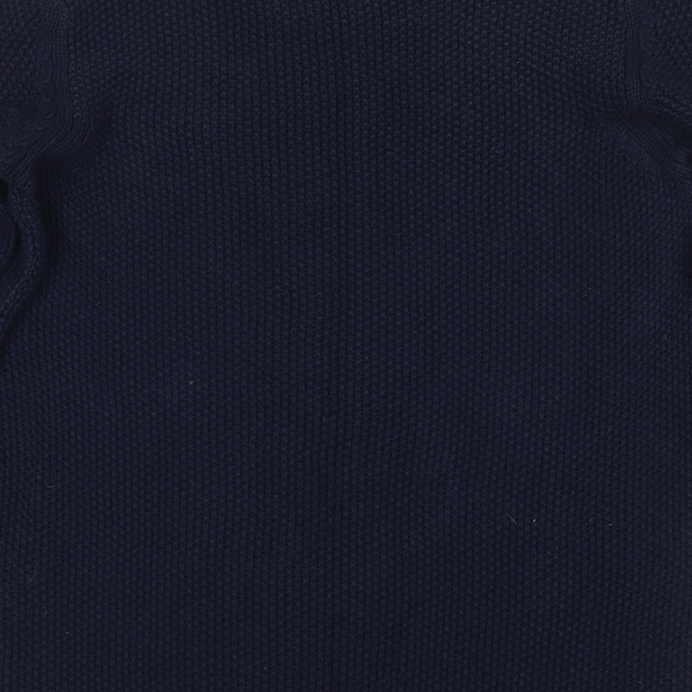 Oasis Womens Blue Round Neck Cotton Pullover Jumper Size S