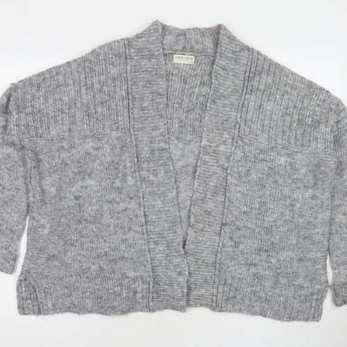 Marks and Spencer Womens Grey V-Neck Polyester Cardigan Jumper Size 14