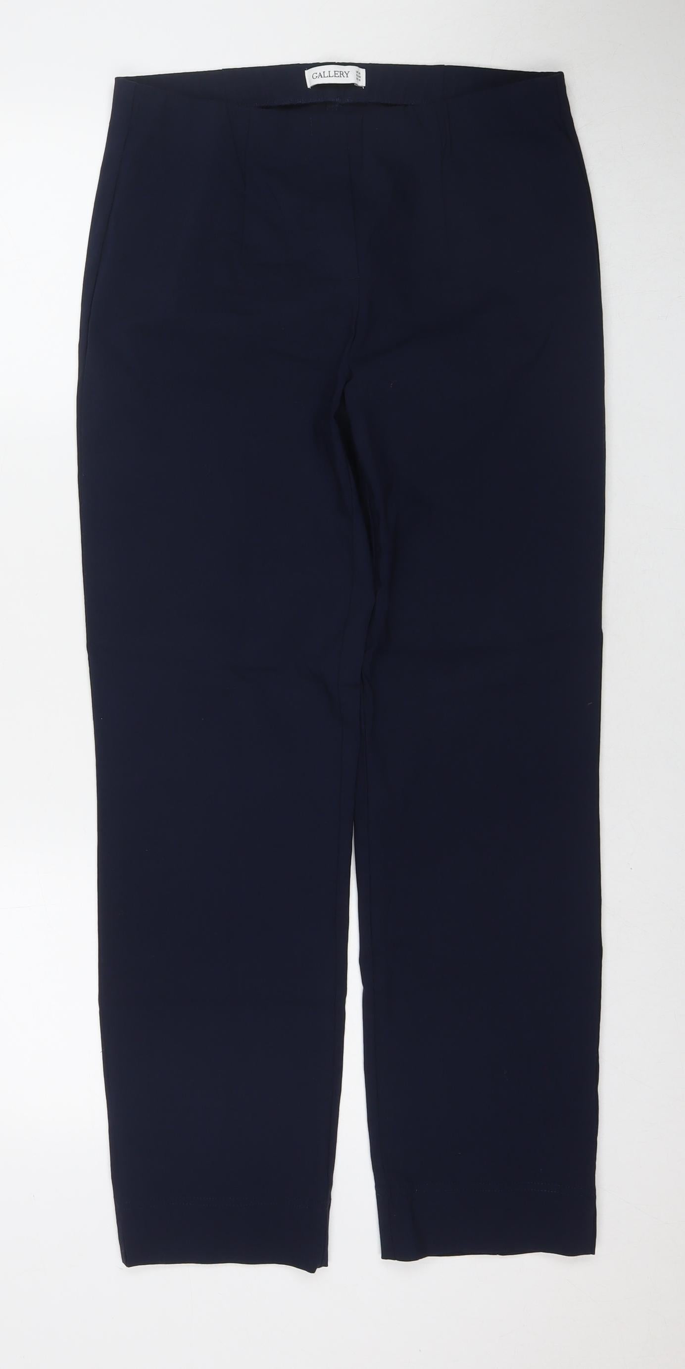 Gallery Womens Blue Viscose Trousers Size 14 L27.5 in Regular