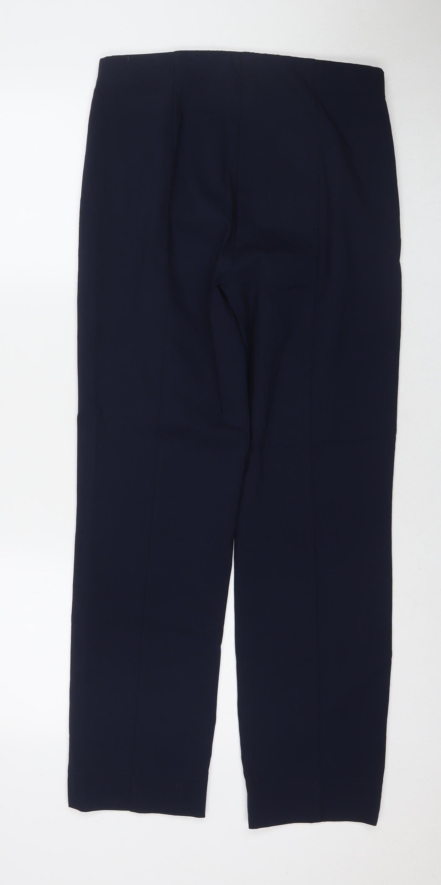 Gallery Womens Blue Viscose Trousers Size 14 L27.5 in Regular