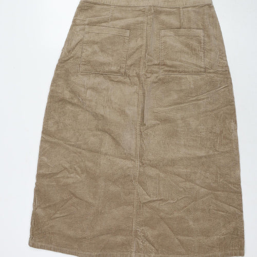 Seasalt Womens Brown Cotton A-Line Skirt Size 12 Zip