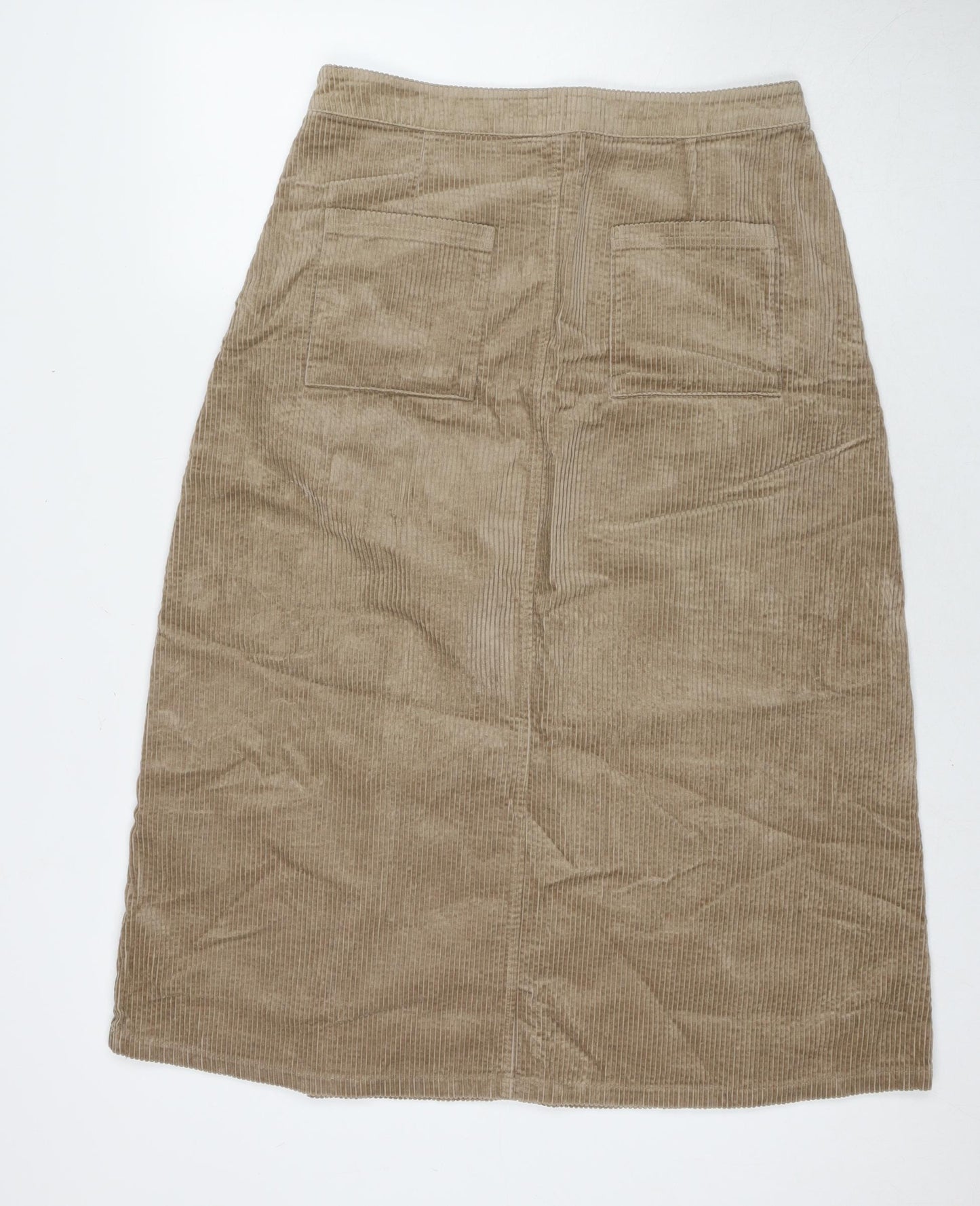 Seasalt Womens Brown Cotton A-Line Skirt Size 12 Zip