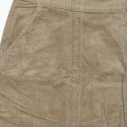 Seasalt Womens Brown Cotton A-Line Skirt Size 12 Zip