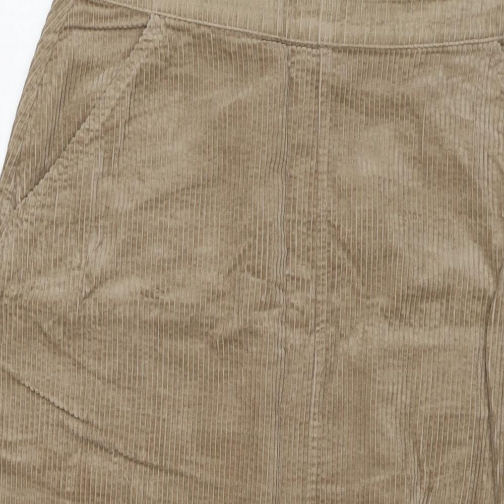 Seasalt Womens Brown Cotton A-Line Skirt Size 12 Zip