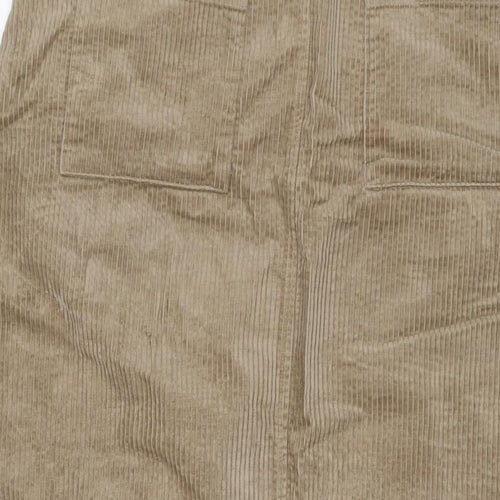 Seasalt Womens Brown Cotton A-Line Skirt Size 12 Zip