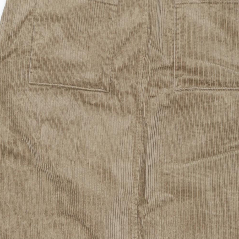 Seasalt Womens Brown Cotton A-Line Skirt Size 12 Zip