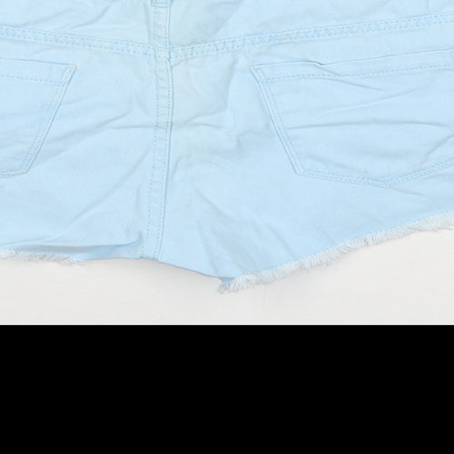 Denim & Co. Womens Blue Cotton Hot Pants Shorts Size 10 L3 in Regular Pull On