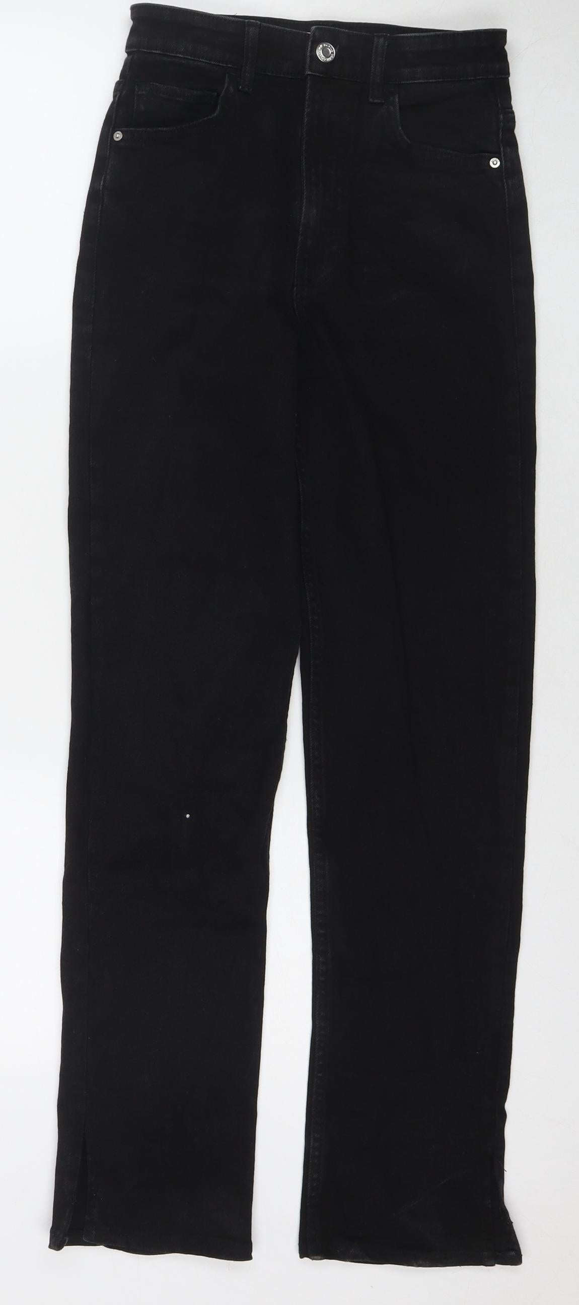 Bershka Womens Black Cotton Skinny Jeans Size 8 L28 in Regular Zip