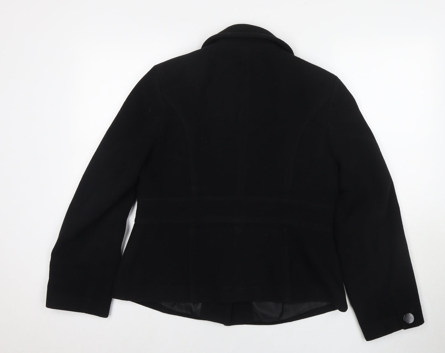 Marks and Spencer Womens Black Pea Coat Coat Size 14 Button