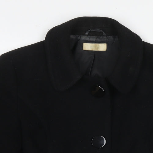 Marks and Spencer Womens Black Pea Coat Coat Size 14 Button