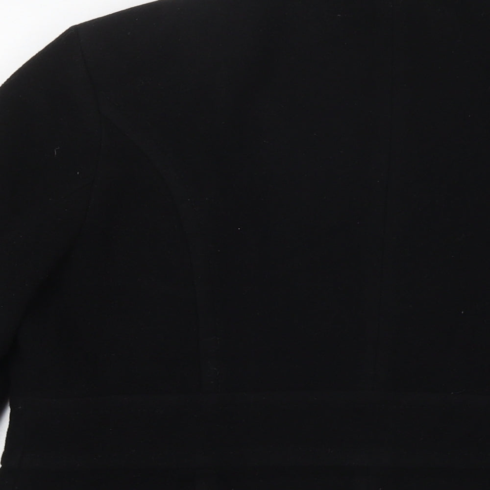 Marks and Spencer Womens Black Pea Coat Coat Size 14 Button