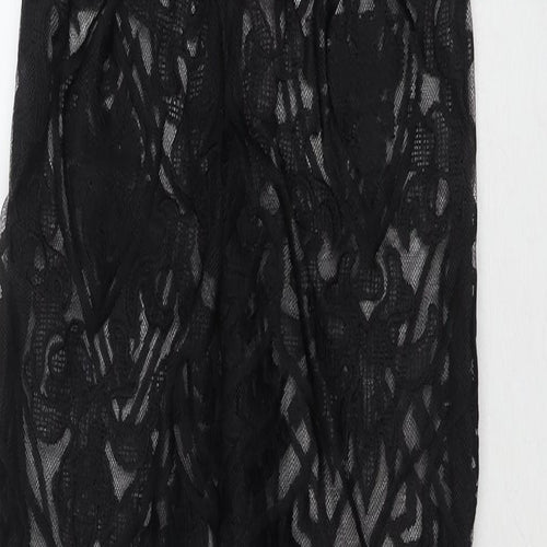 I SAW IT FIRST Womens Black Floral Polyester Jumpsuit One-Piece Size 8 L34 in Zip