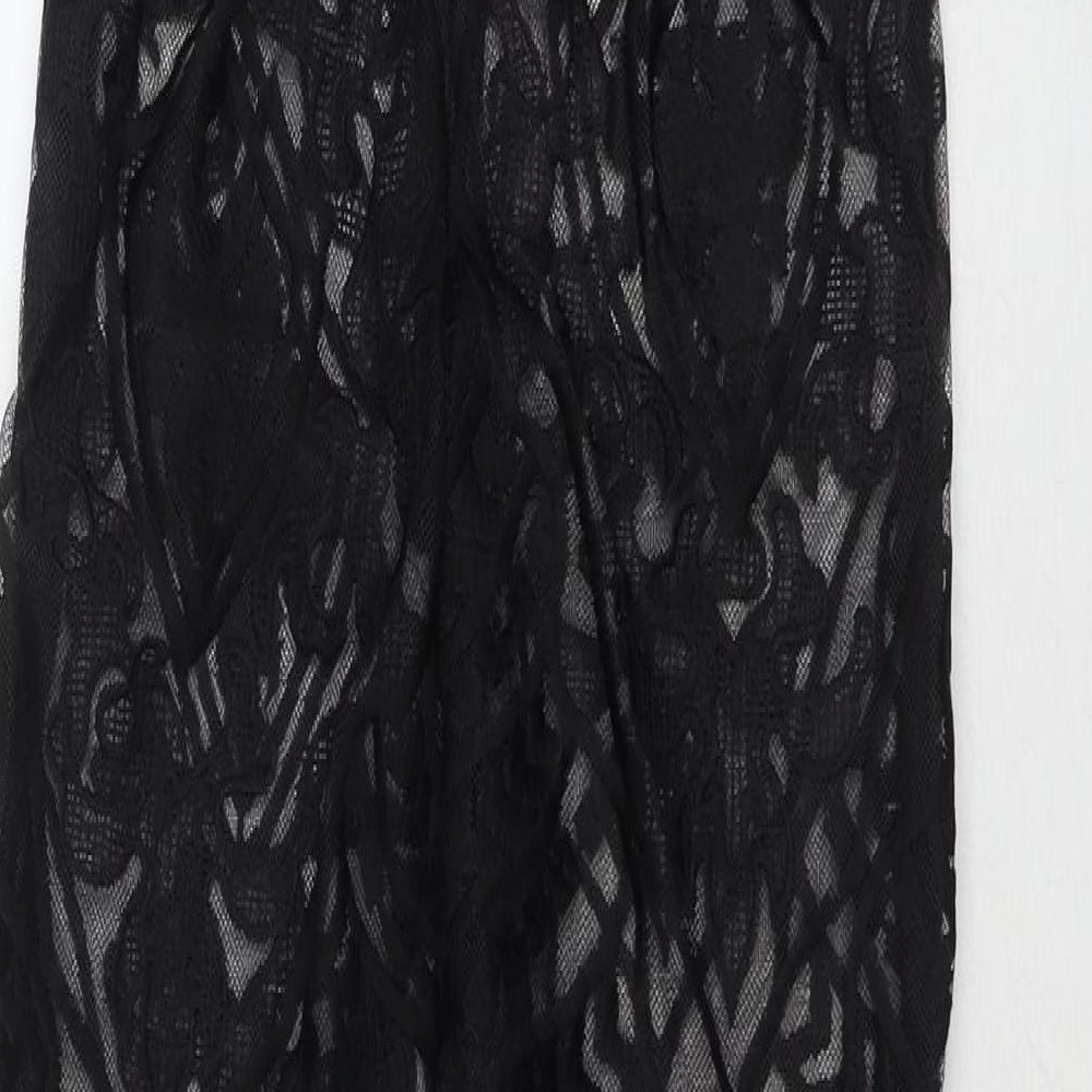 I SAW IT FIRST Womens Black Floral Polyester Jumpsuit One-Piece Size 8 L34 in Zip