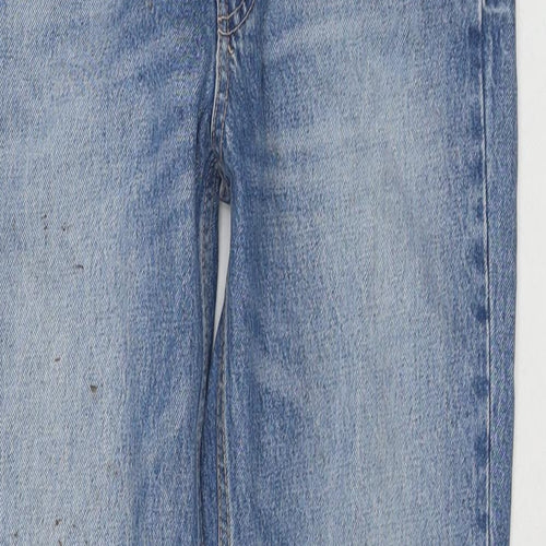 Zara Womens Blue Cotton Straight Jeans Size 8 L30 in Regular Zip