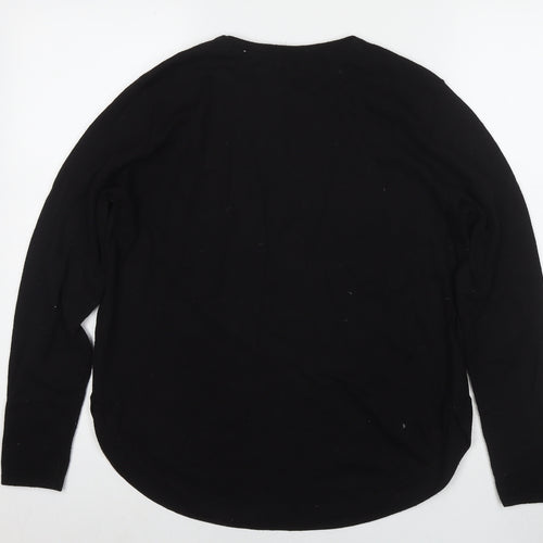 Fat Face Womens Black Roll Neck Polyester Pullover Jumper Size 14