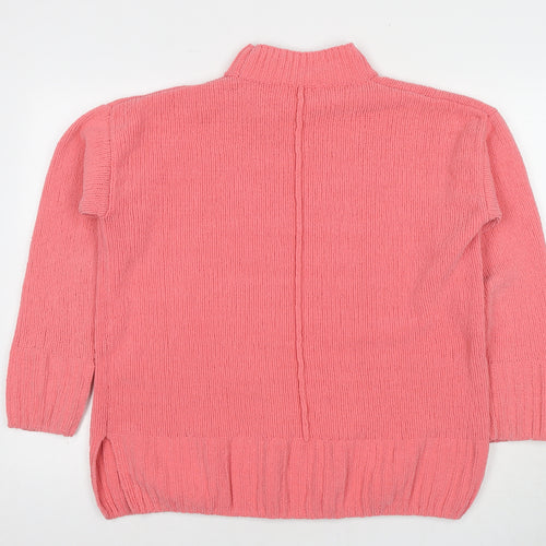 Marks and Spencer Womens Pink Round Neck Polyester Pullover Jumper Size M