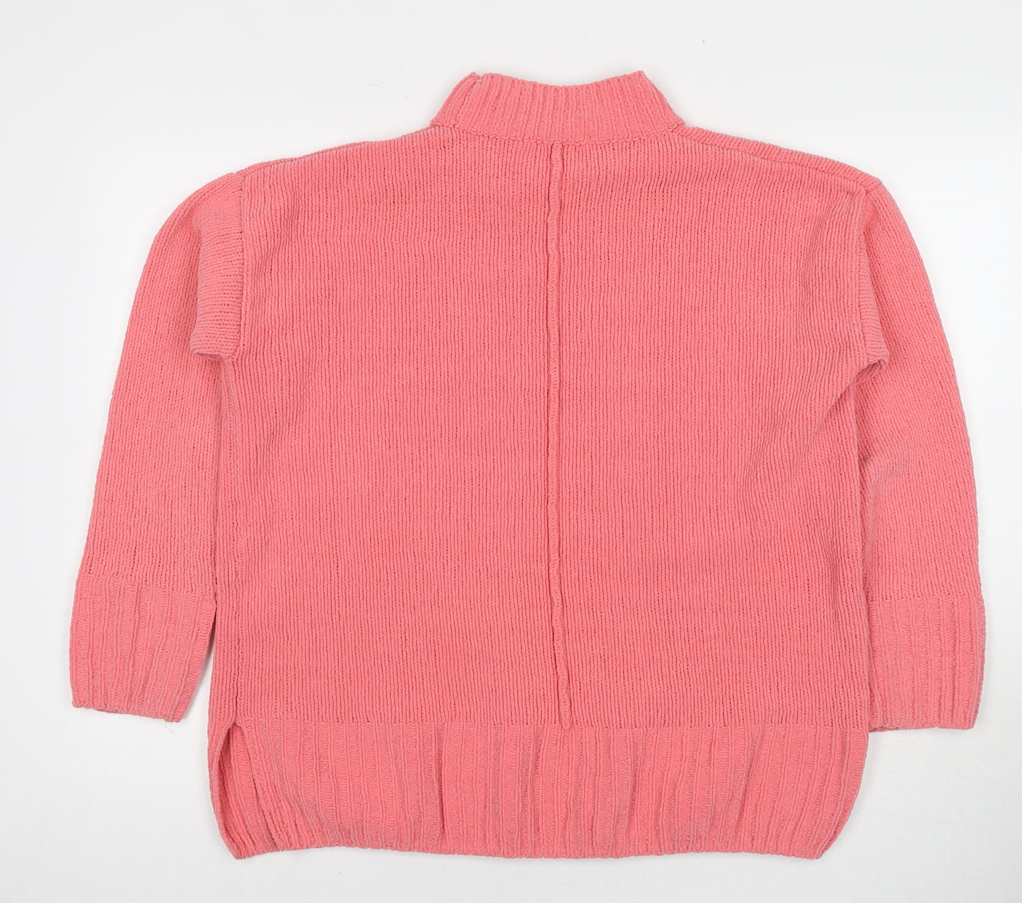 Marks and Spencer Womens Pink Round Neck Polyester Pullover Jumper Size M