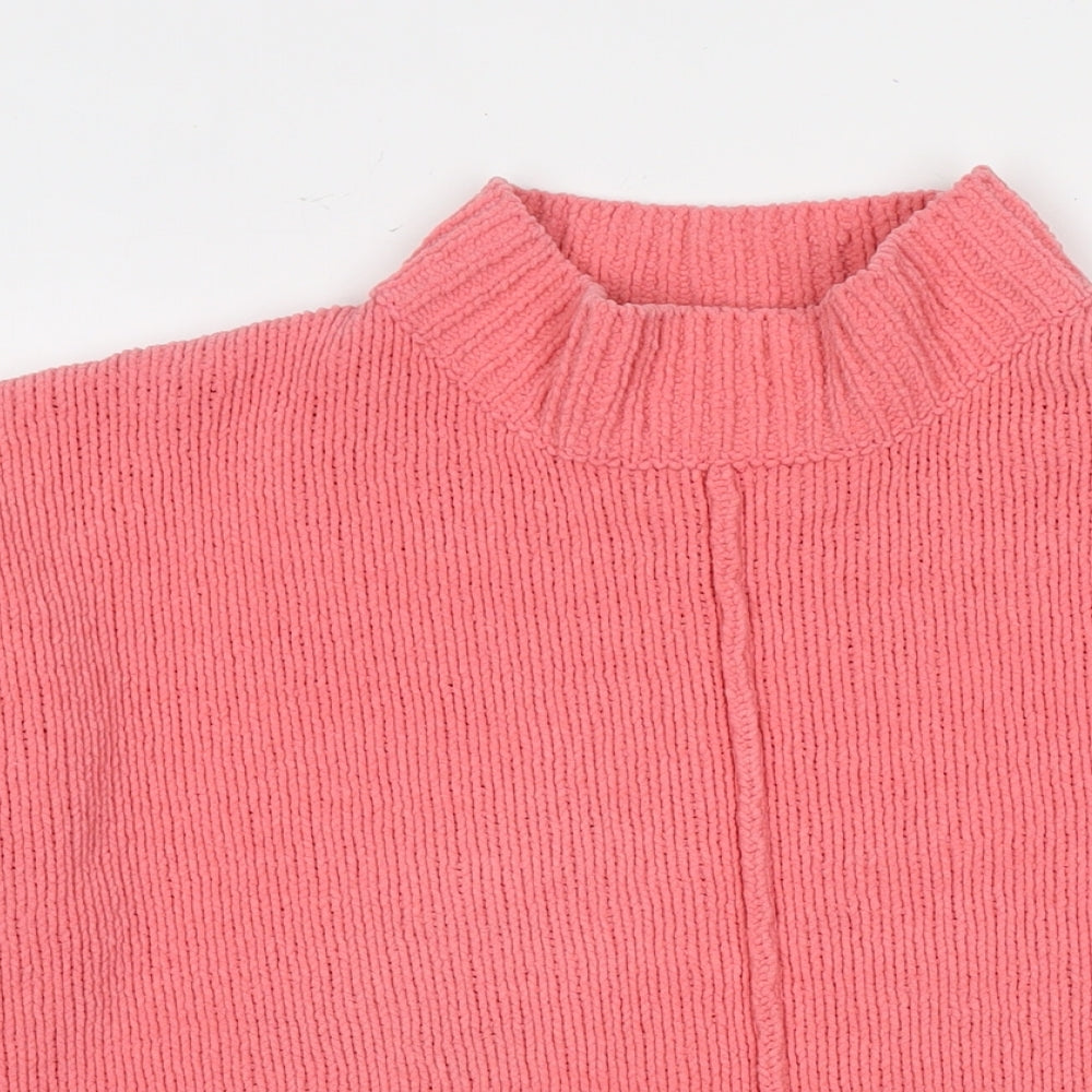 Marks and Spencer Womens Pink Round Neck Polyester Pullover Jumper Size M