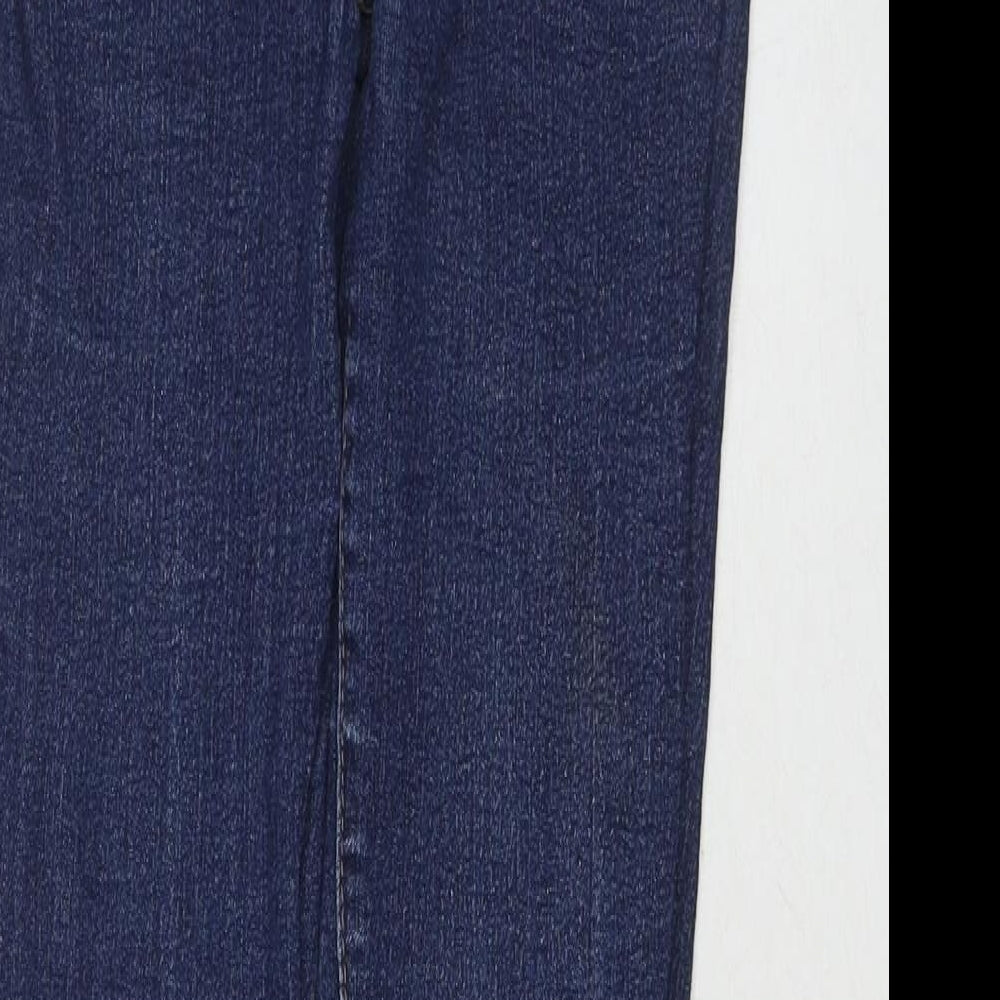 Denim & Co. Womens Blue Cotton Bootcut Jeans Size 10 L27 in Regular Zip