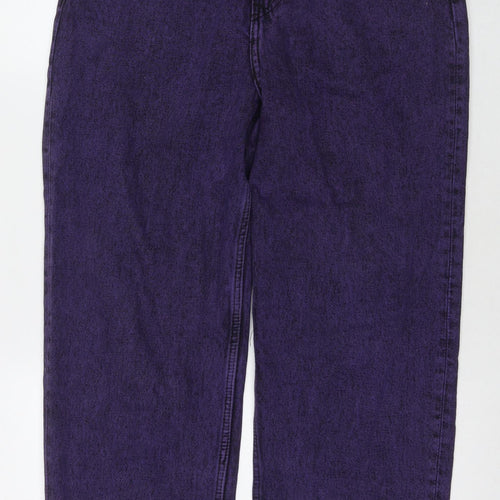 H&M Mens Purple Cotton Straight Jeans Size 31 in L32 in Regular Zip