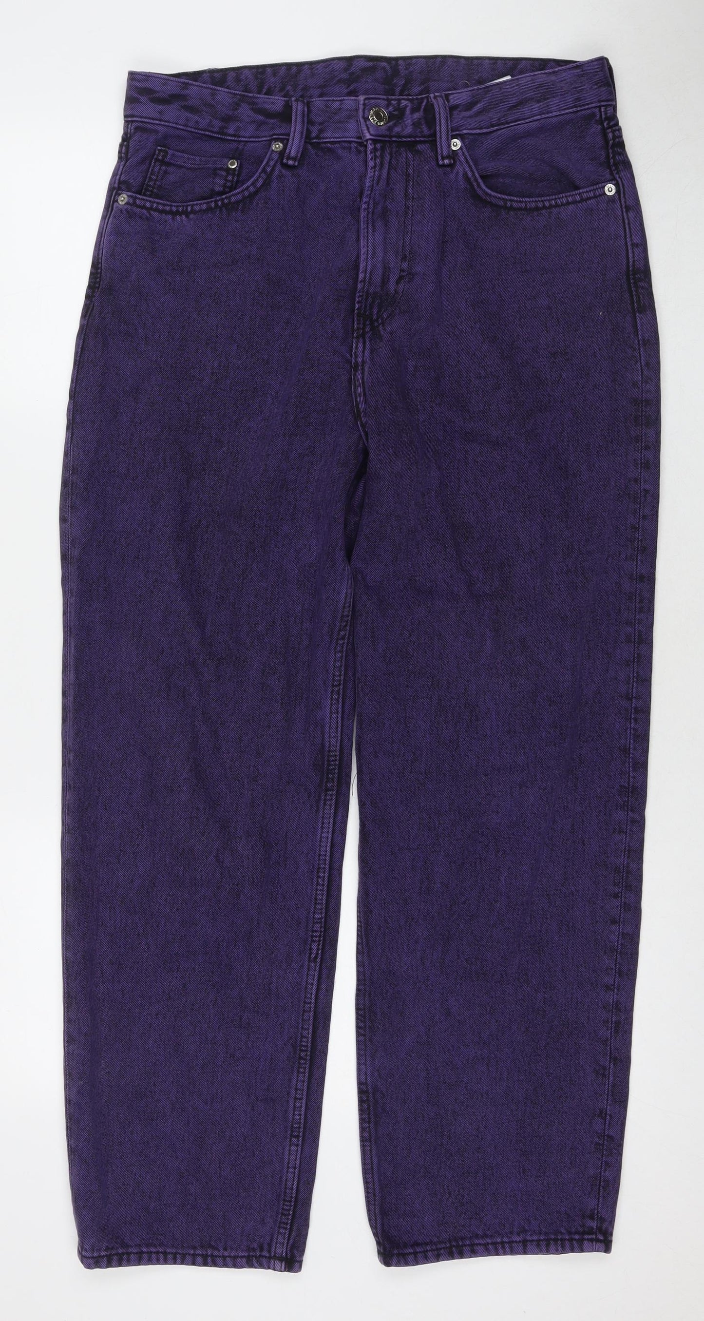 H&M Mens Purple Cotton Straight Jeans Size 31 in L32 in Regular Zip