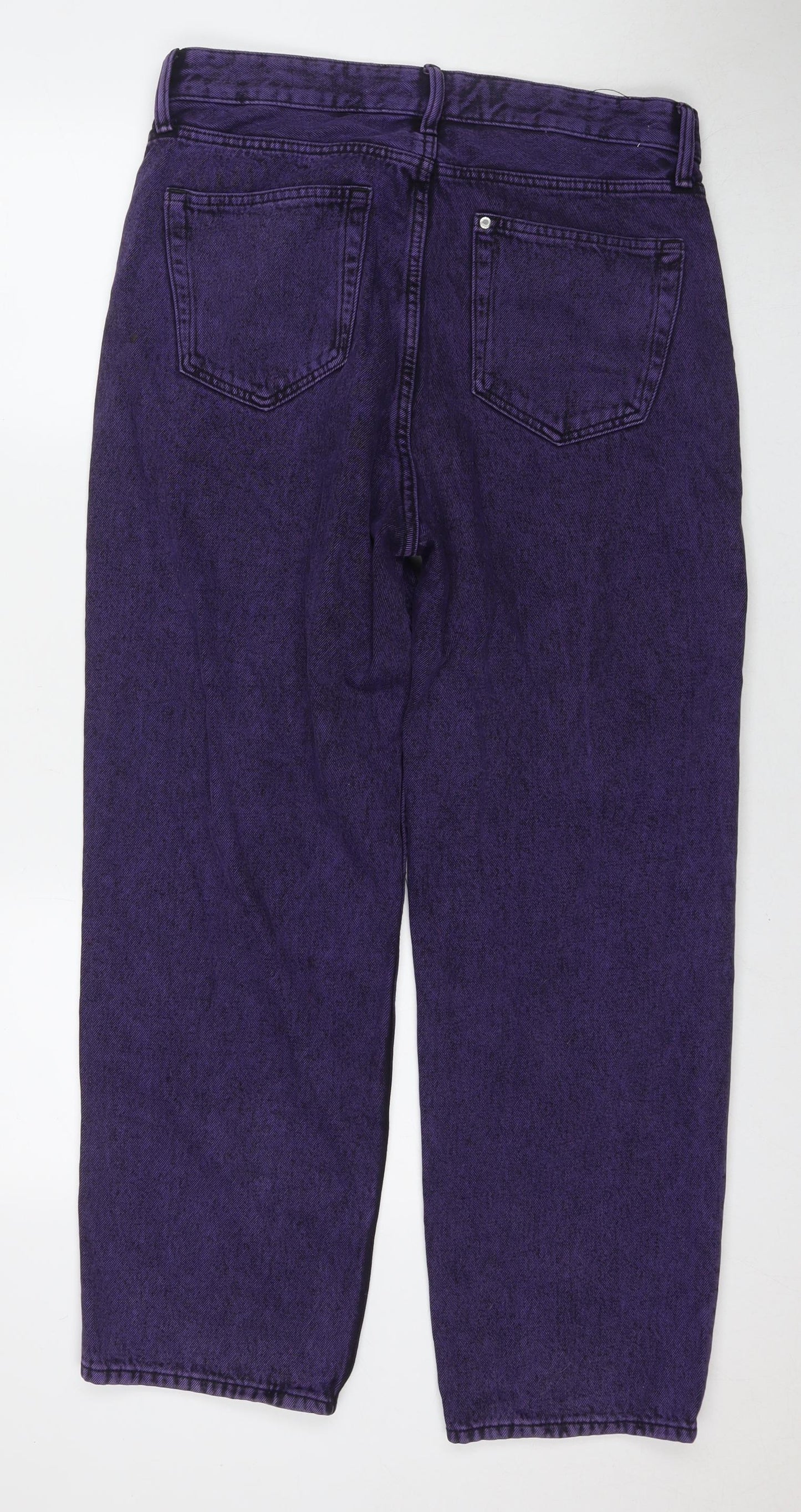 H&M Mens Purple Cotton Straight Jeans Size 31 in L32 in Regular Zip