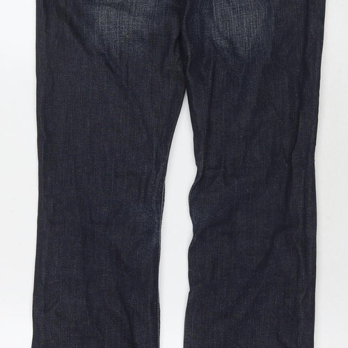 IRIS Womens Blue Cotton Straight Jeans Size 28 L32 in Regular Zip