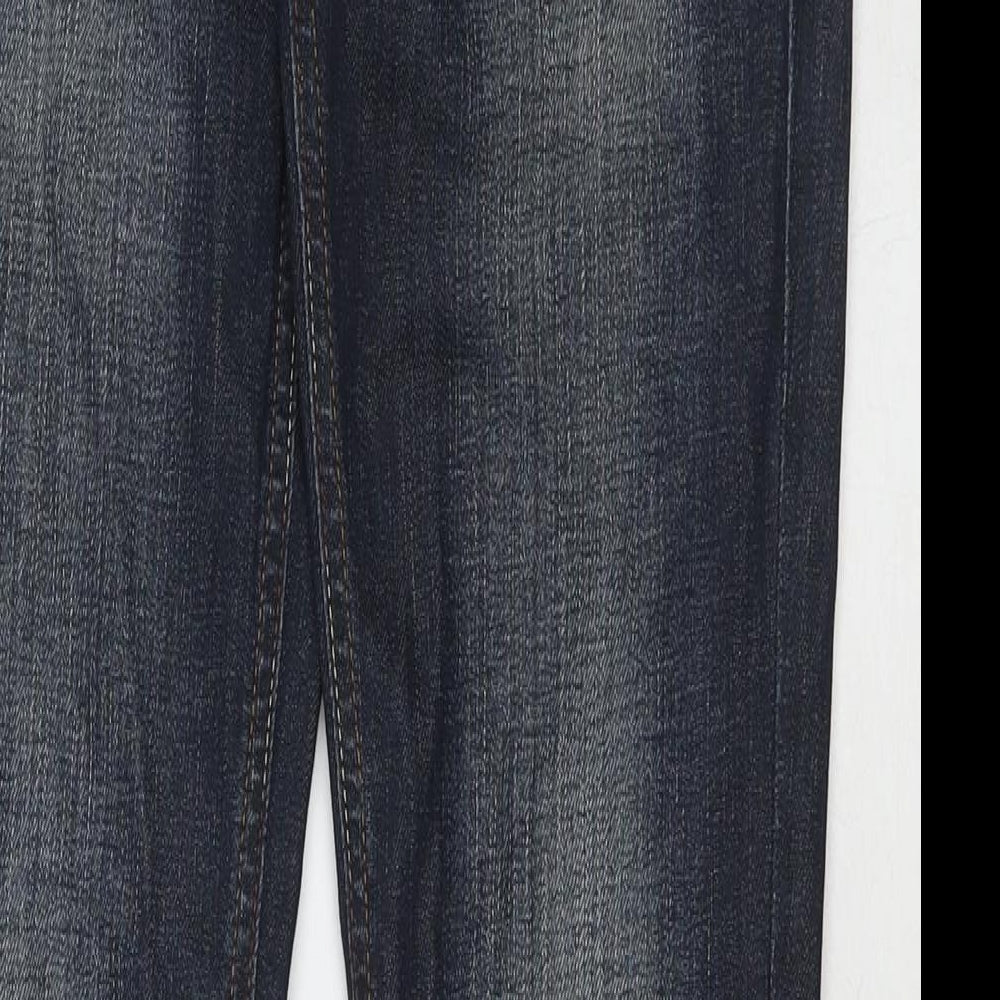 IRIS Womens Blue Cotton Straight Jeans Size 28 L32 in Regular Zip