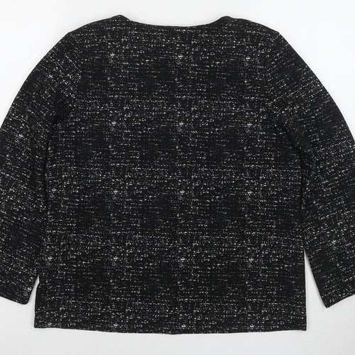 Rachel Zoe Womens Black Cotton Basic Blouse Size M Round Neck