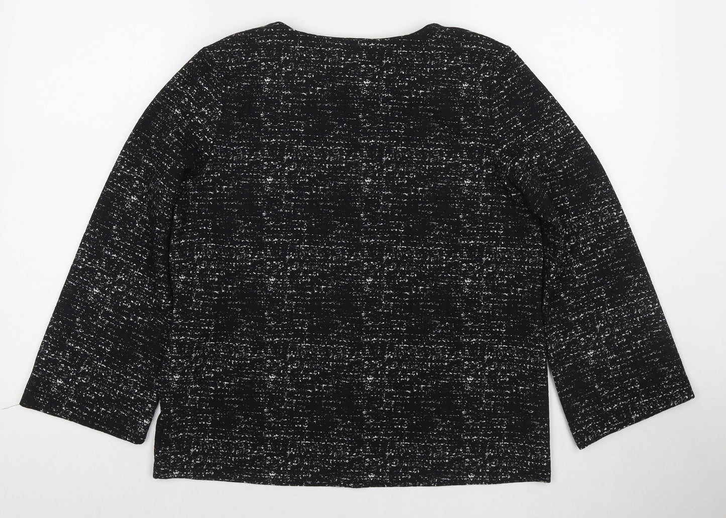 Rachel Zoe Womens Black Cotton Basic Blouse Size M Round Neck