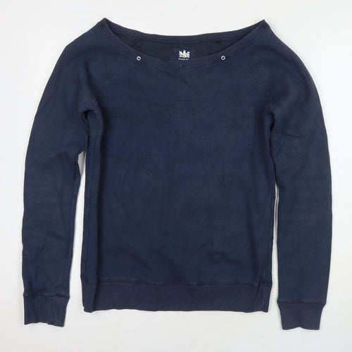 River Island Womens Blue Cotton Pullover Sweatshirt Size 10 Pullover