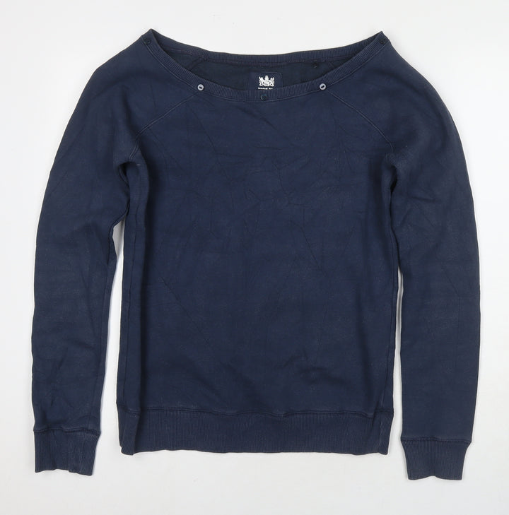 River Island Womens Blue Cotton Pullover Sweatshirt Size 10 Pullover