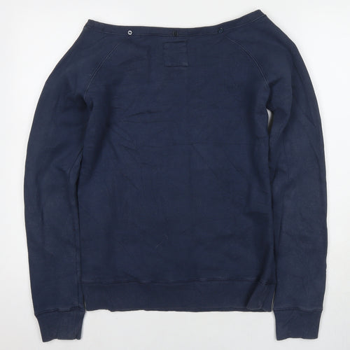 River Island Womens Blue Cotton Pullover Sweatshirt Size 10 Pullover