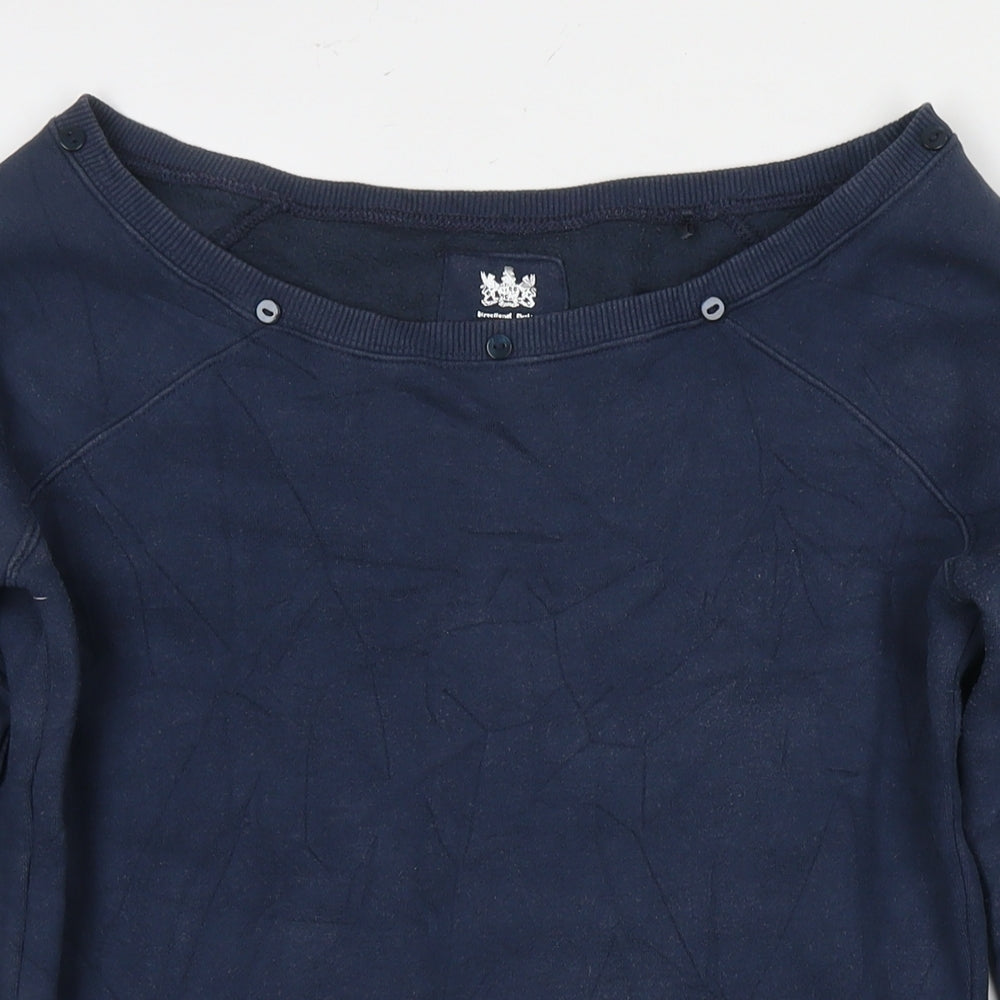 River Island Womens Blue Cotton Pullover Sweatshirt Size 10 Pullover