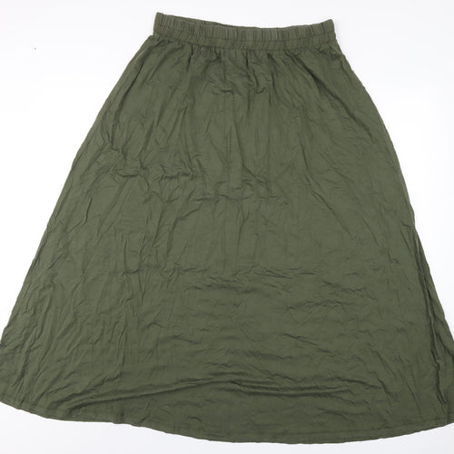 Marks and Spencer Womens Green Lyocell A-Line Skirt Size 14