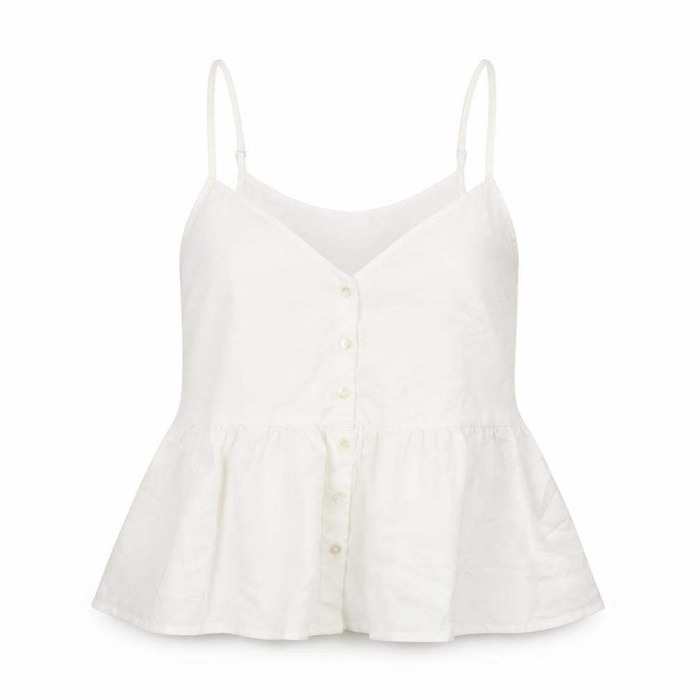 Boohoo Womens White Polyester Camisole T-Shirt Size 14 V-Neck