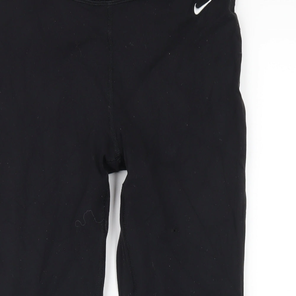 Nike Womens Black Nylon Capri Leggings Size M L27 in Regular Pullover