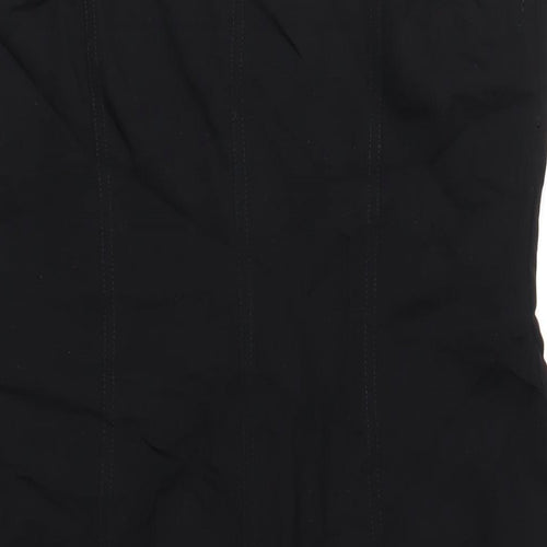 Marks and Spencer Womens Black Viscose A-Line Size 14 V-Neck Zip