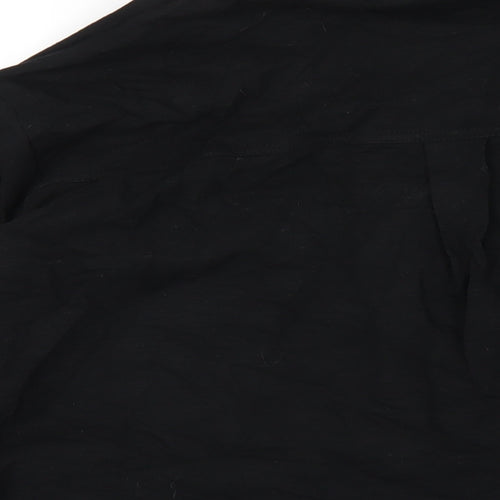 NEXT Womens Black Cotton Basic Button-Up Size 18 Round Neck