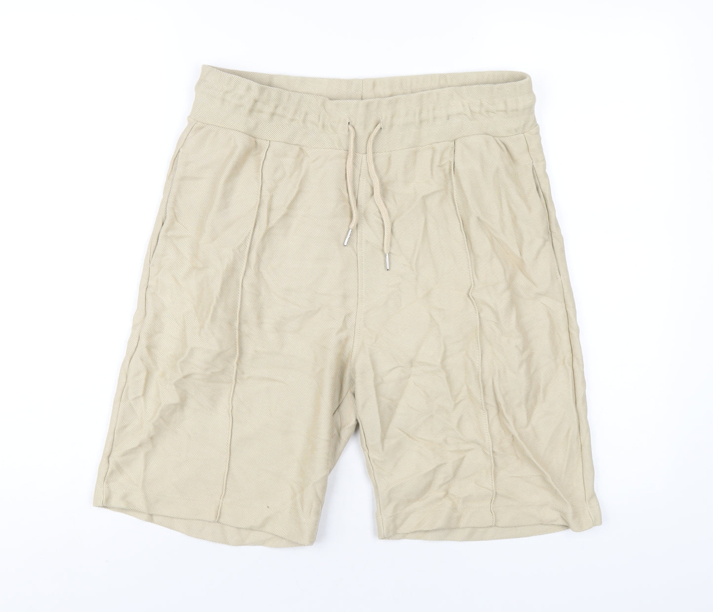 Kin Mens Beige Cotton Bermuda Shorts Size M L9 in Regular Drawstring