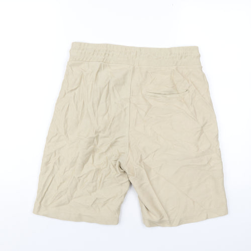 Kin Mens Beige Cotton Bermuda Shorts Size M L9 in Regular Drawstring