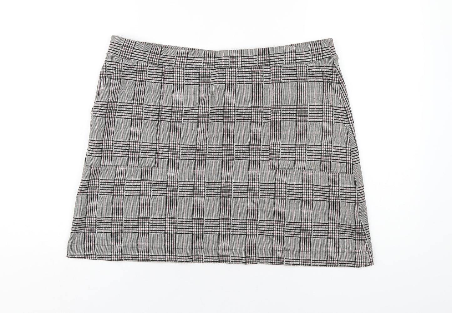 NEXT Womens Grey Plaid Polyester A-Line Skirt Size 16