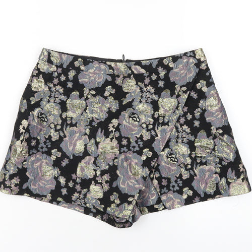 Miss Selfridge Womens Multicoloured Floral Polyester Skort Skirt Size 10 Zip