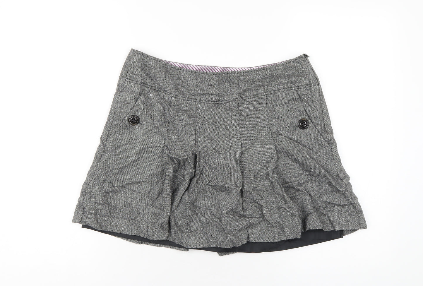Esprit Womens Grey Wool A-Line Skirt Size 10 Zip