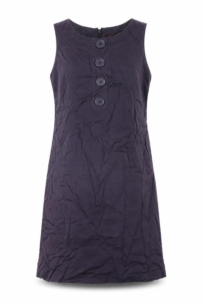 Great Plains Womens Purple Linen A-Line Size M Round Neck Zip